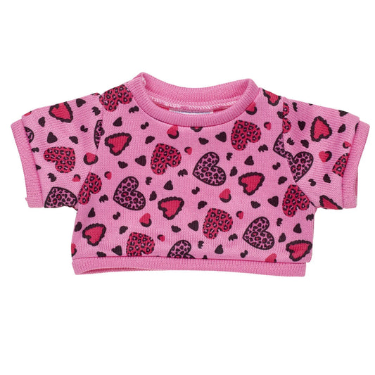 Leopard Print Heart Sweater | Build-A-Bear - US 9761