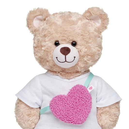 Pink Sherpa Heart Crossbody Bag - US 8511