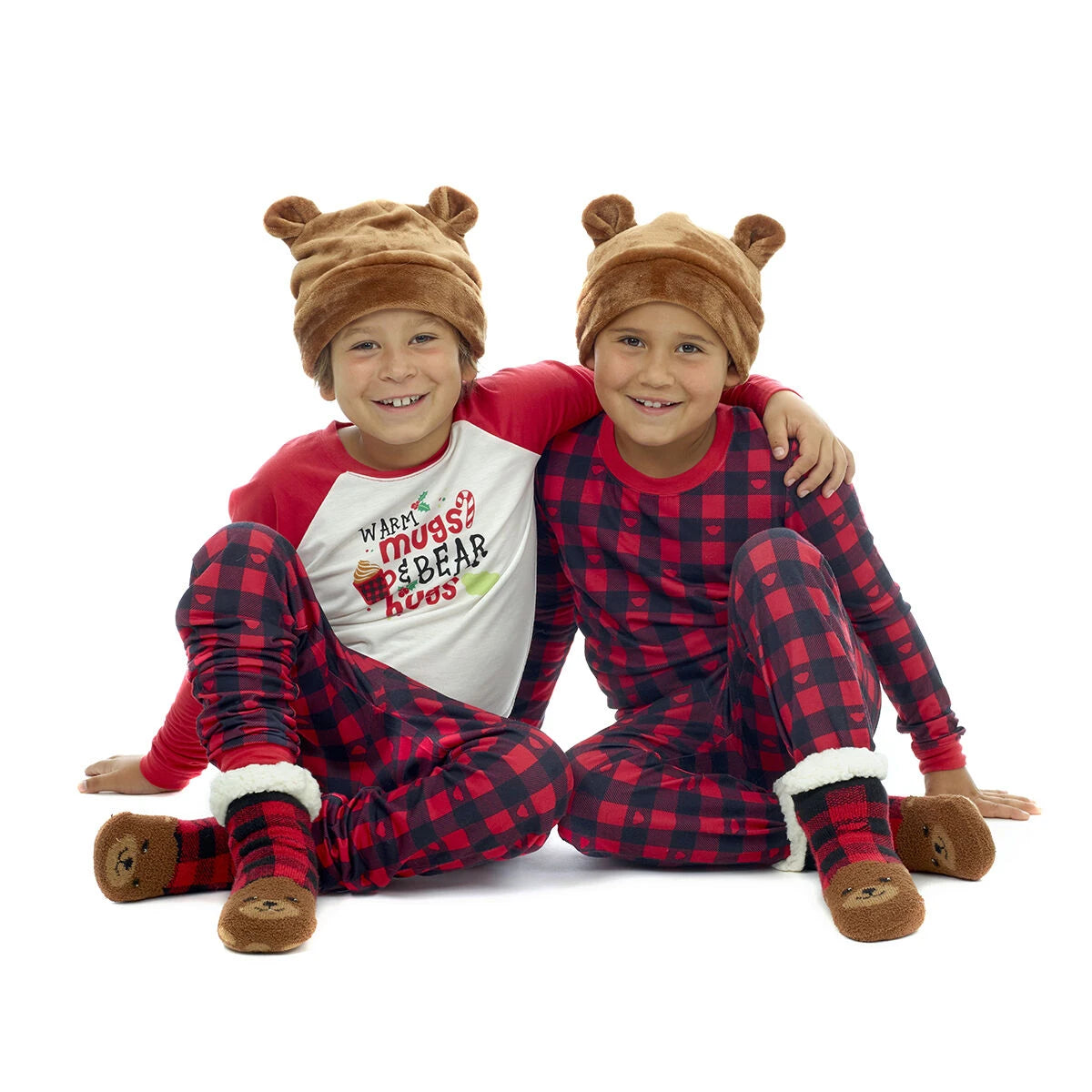 Build-A-Bear Pajama Shop™ Buffalo Check Bear Slipper Socks - Toddler, Youth &amp; Adult - US 2030