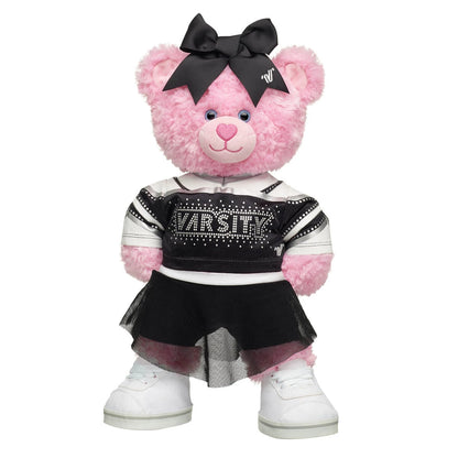 Pink Cuddles Teddy Bear All-Star Black Cheer Uniform Set | Build-A-Bear® - US 3275